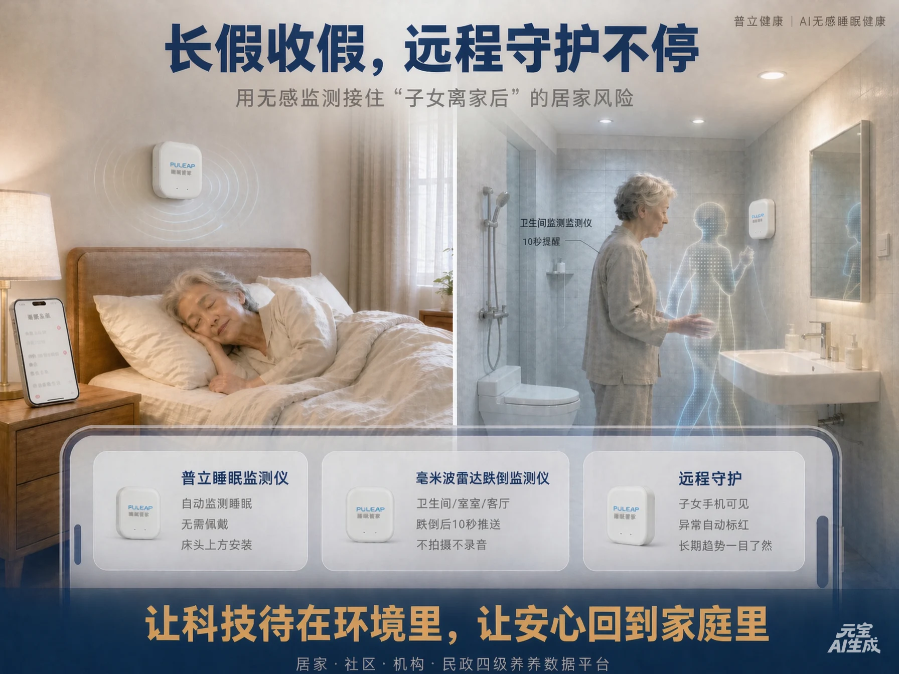 长假收假,远程守护不停:用无感监测接住“子女离家后”的居家风险
